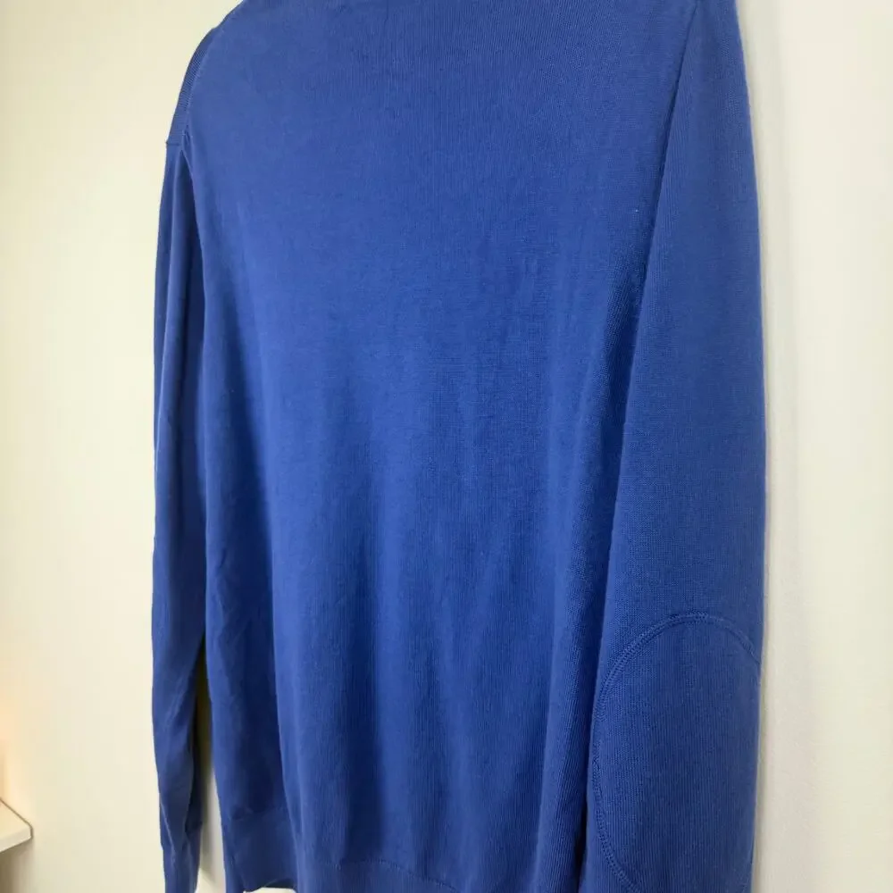 NWT Cutter & Buck Mens Buffalo Bills Quarter-Zip Long Sleeve Blue Sweater Medium